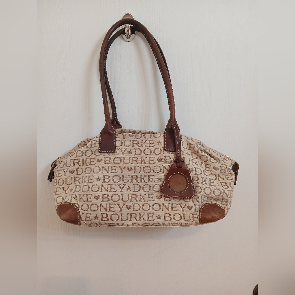 Dooney & Bourke Vintage Hearts And Stars Logo Shoulder Bag.